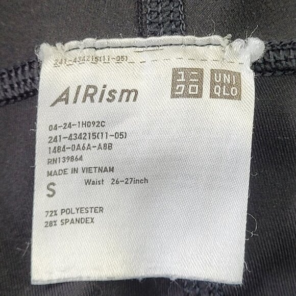 Uniqlo Woman’s black dry cool to touch ivory protection workout leggings size S - Picture 9 of 11